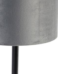 Moderní stolní lampa černá s šedým stínidlem 25 cm - Simplo