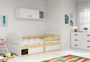 Dětská postel CLASA, 80x160, bílá/borovice