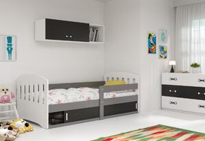 Dětská postel CLASA, 80x160, bílá/borovice/černá