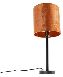 Moderní stolní lampa černá s červeným stínidlem 25 cm - Simplo