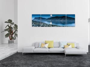 Obraz noční krajiny, Island (170x50 cm)