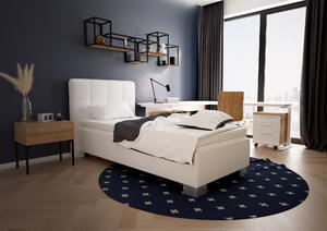 Čalouněná postel Grace 90x200 bílá koženka - BLANAŘ