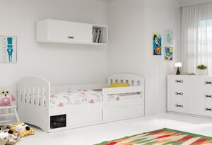 Dětská postel CLASA, 80x160, bílá/grafit/černá