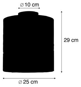 Stropní lampa černý sametový odstín květinový design 25 cm - Combi