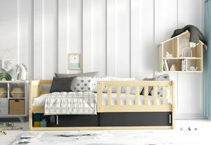 Dětská postel BENEDIS, 80x160, bílá/černá