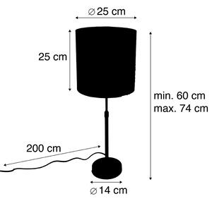 Stolní lampa černá se stínidlem květy 25 cm nastavitelná - Parte