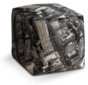 Sablio Taburet Cube Pohled z mrakodrapu - 40x40x40 cm