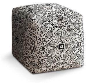 Sablio Taburet Cube Bílé mehendi - 40x40x40 cm