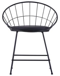 Jídelní židle se sedáky z umělé kůže 2 ks černé ocelové