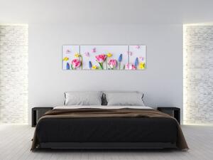 Obraz jarních květin (170x50 cm)