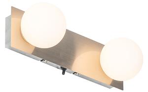 Moderní nástěnné ocelové svítidlo 28 cm IP44 2-světla - Cederic