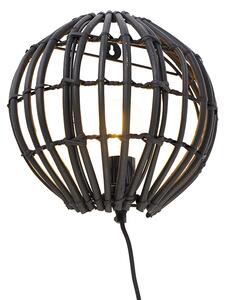 Venkovská nástěnná lampa černá 25 cm - Canna