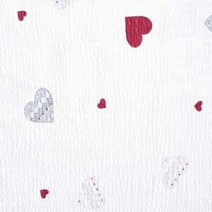 Povlečení KREP srdce patch bílošedočervená 140 x 220/70 x 90 cm