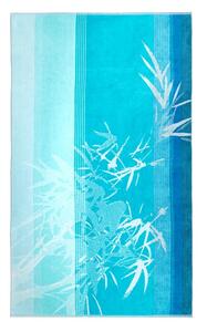 Plážová osuška VELUR exotica modrotyrkysvoá 100 x 180 cm
