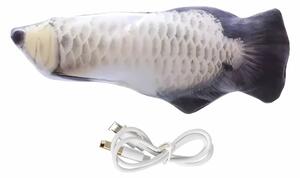 Pronett XJ4944 Hračka pro kočky USB Dračí ryba stříbrná