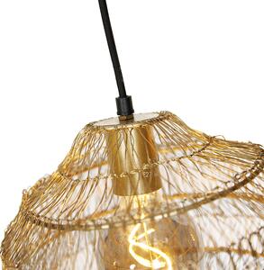 Orientální závěsná lampa zlatá podlouhlá 3-světelná - Vadi