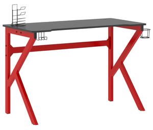 Herní stůl s nohami ve tvaru K černý a červený 110 x 60 x 75 cm