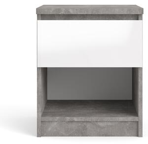 Noční stolek Naia 76238 bílý lesk/beton - TVI