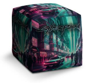 Sablio Taburet Cube Cyberpunk 2077 Město - 40x40x40 cm