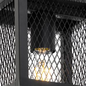 Průmyslová stropní lampa černá - Cage Mesh