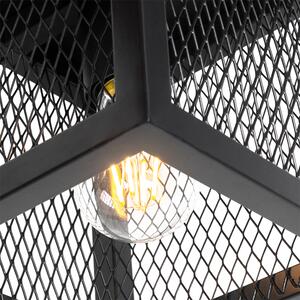 Průmyslová stropní lampa černá - Cage Mesh