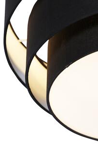 Moderní stropní svítidlo černé 45 cm 3-světelné - Drum Trio