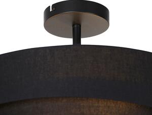Moderní stropní svítidlo černé 45 cm 3-světelné - Drum Trio