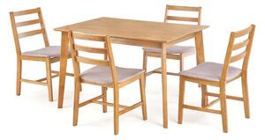 Cordoba set stůl + 4 židlí světlý dub / tkanina mokate Halmar