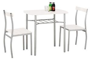 Lance set stůl + 2 židlí bílý Halmar
