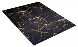 Tmavý moderní koberec s mramorovým vzorem Šířka: 80 cm | Délka: 200 cm