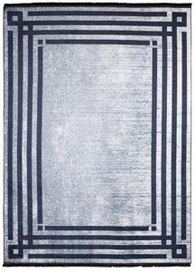 Šedý trendový koberec s protiskluzovou úpravou a geometrickým vzorem Šířka: 80 cm | Délka: 150 cm
