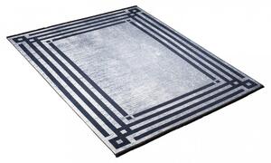 Šedý trendový koberec s protiskluzovou úpravou a geometrickým vzorem Šířka: 80 cm | Délka: 150 cm