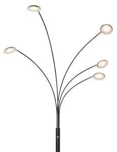 Designová stojací lampa černá včetně LED 5-světel - Sixties Trento