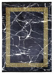 Černý trendový koberec se zlatým geometrickým vzorem Šířka: 80 cm | Délka: 150 cm