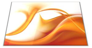 Skleněné prkénko sytě oranžový abstrakt - 30x20cm