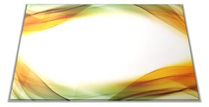 Skleněné prkénko zeleno oranžová vlna - 30x20cm