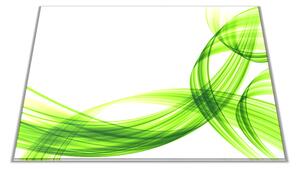 Skleněné prkénko zelená abstraktní vlna - 30x20cm