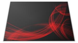 Skleněné prkénko černo červený abstrakt - 30x20cm