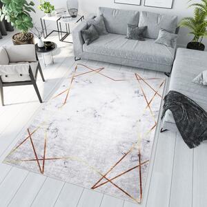 Šedý trendy koberec s jednoduchým zlatým vzorem Šířka: 160 cm | Délka: 230 cm