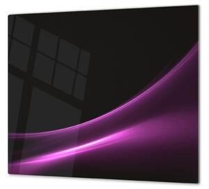 Ochranná deska černo fialový abstrakt vlna - 52x60cm / S lepením na zeď
