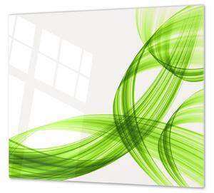 Ochranná deska zelená abstraktní vlna - 52x60cm / Bez lepení na zeď