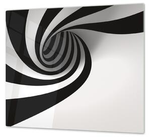 Ochranná deska černo bílý abstrakt tunel - 40x60cm / S lepením na zeď