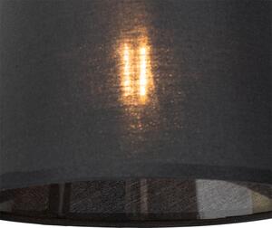 Moderní nástěnná lampa černá a ocel s lampičkou na čtení - Renier