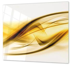 Ochranná deska žluto zlatý abstrakt vlna - 50x70cm / S lepením na zeď