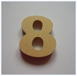 "8" dřevěné domovní číslo v.4,5 cm přírodní, bez povrchové úpravy