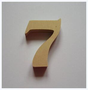 "7" dřevěné domovní číslo v.4,5 cm přírodní, bez povrchové úpravy
