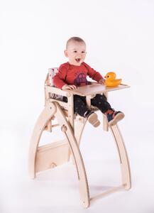 Dětská jídelní židlička víceúčelová 7v1 Přírodní, lakovaná
