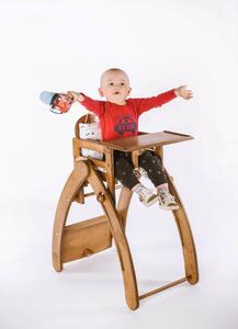 Dětská jídelní židlička víceúčelová 7v1 Přírodní, lakovaná