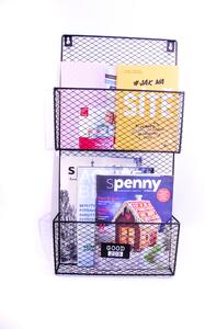 CMP Paris Závěsný dekorativní koš, organizér a stojan na poštu a časopisy, kovový, černý MAIL CMPMO1310