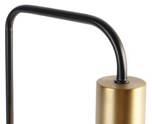 Designová stolní lampa černá se zlatem a kouřovým sklem - Zuzanna